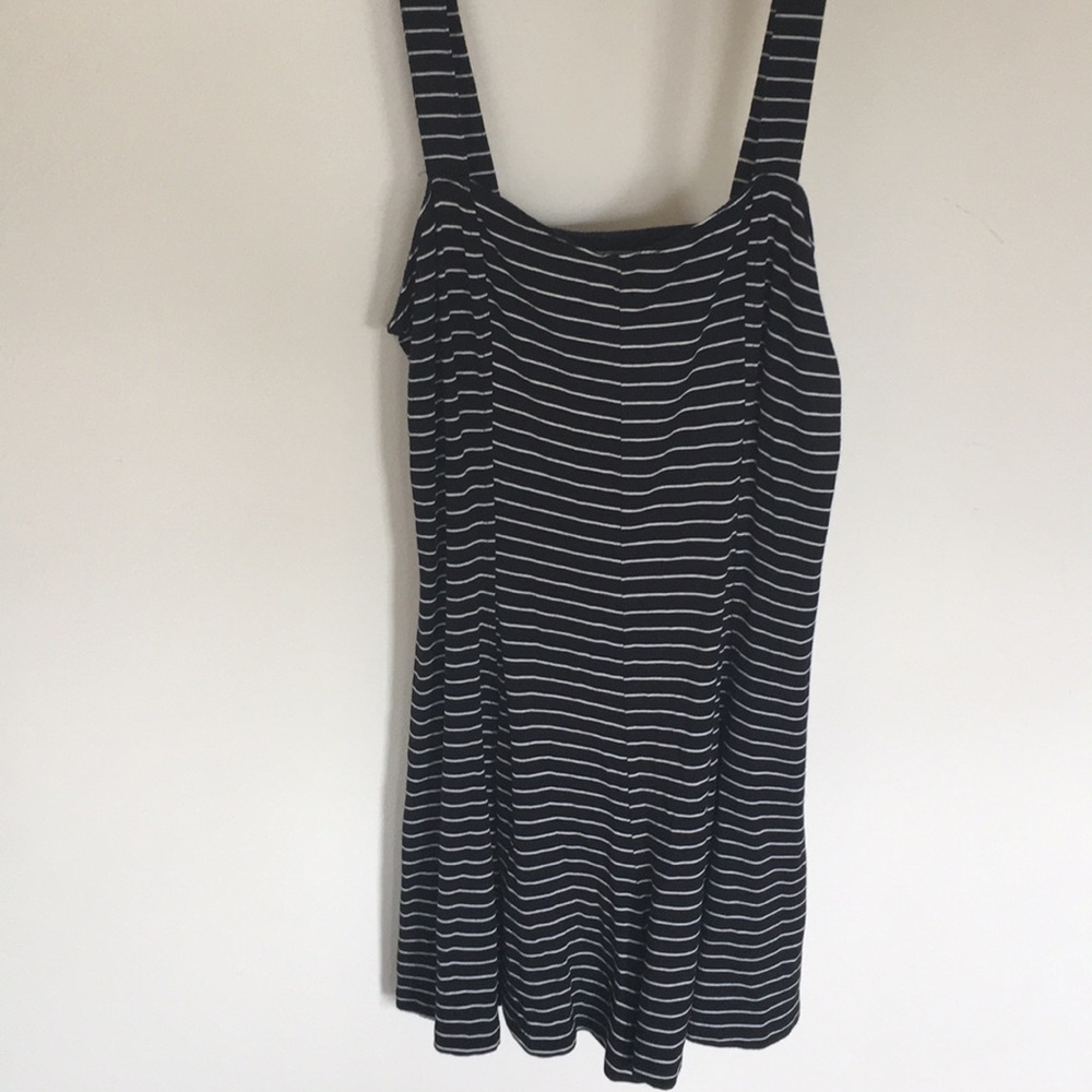 Black striped romper.
